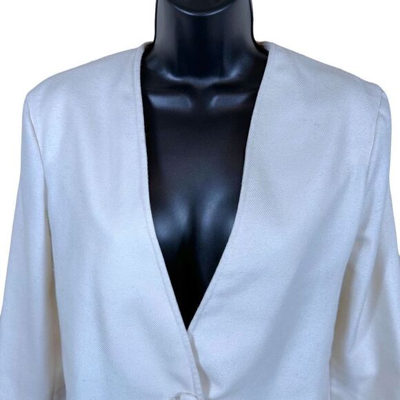 Vintage Single Button Off-white Cropped Blazer Size M - Picture 2 of 6